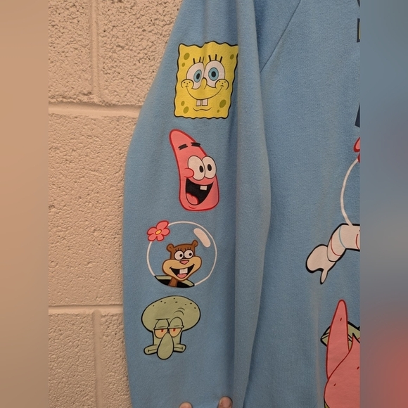 SpongeBob SquarePants sweatshirt size XXL in blue with all cartoon characters - Picture 3 of 8